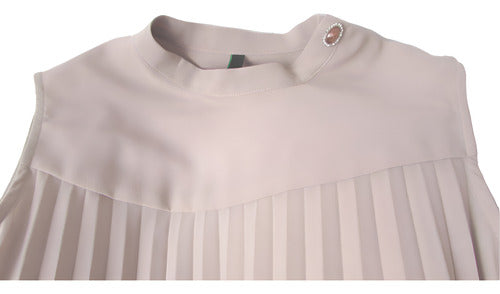 Benetton Exclusive Crepe Pleated Blouse 0