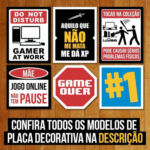 Placa Decorativa Gamer - Aquilo Que Não Me Mata Me Dá Xp 2