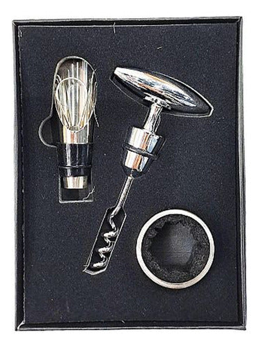 Set Accesorios Para Vino Destapador Tapon Anillo Antigoteo 0