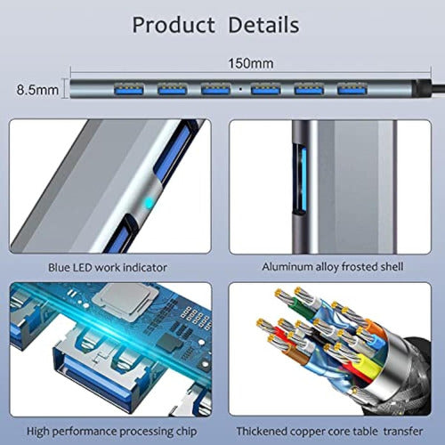 Hub Usb 3.0 Con 7 Puertos, Vienon Hub Usb 3.0 De 5