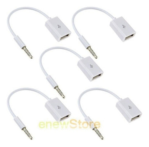 5 * 3,5 Mm Aux Macho Conector De Audio Jack A Usb 2.0 Conver 2