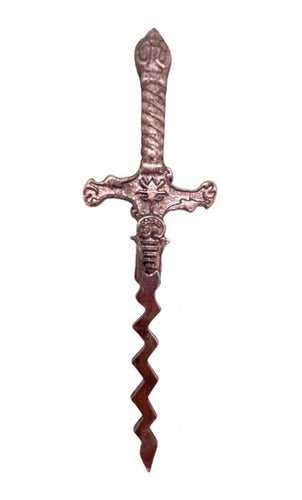 Athame De Metal Iansã Cobre Velho Pedra Vermelha 16,5cm 2