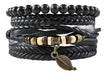 Men's Leather 4 In 1 Bracelet (jj) Feather 0