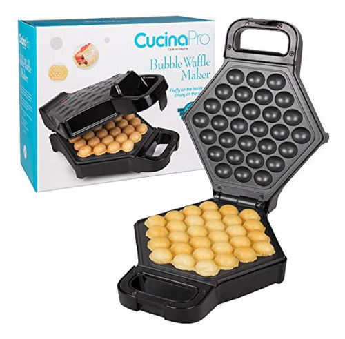 Waffle Maker Con Burbujas: Plancha Eléctrica Antiadherente P 0