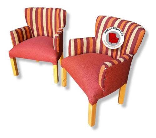 Set of 2 Armchairs with Armrests 11