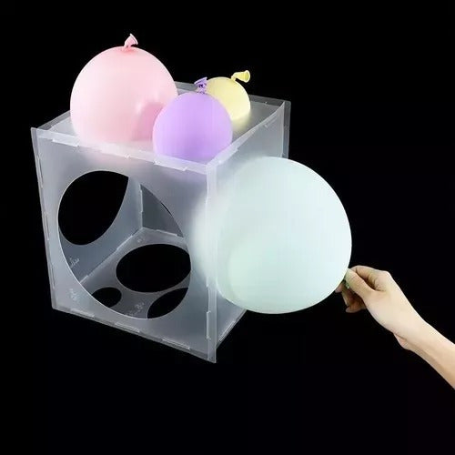 Cubo Plástico Caja Medidora De Globos Calibrador Plegable 4