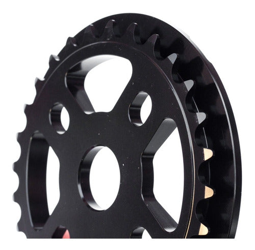 Krow BMX Guardian Plate 28t CNC Aluminum Pro Line! Black 3