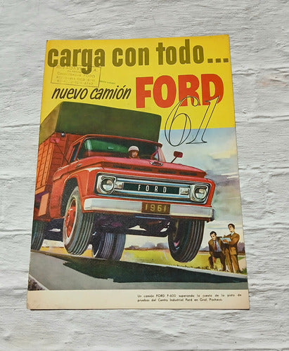 Folleto De Publicidad Antigua Camion Ford Año 61 1