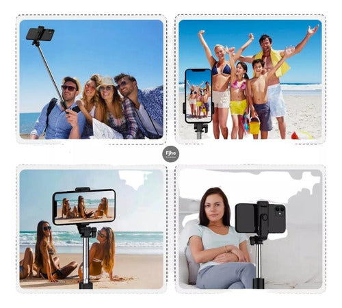 Pau De Selfie Tripé Retrátil E Ajustável Para Smartphones 3