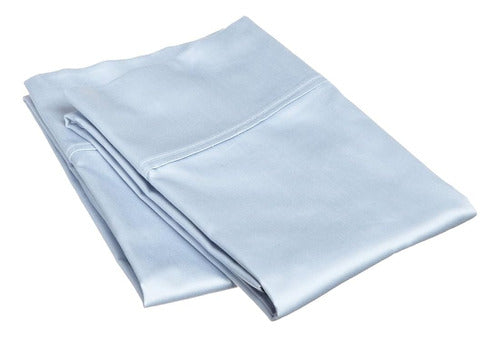 Superior Light Blue Egyptian Cotton Pillowcase Bed Set 0