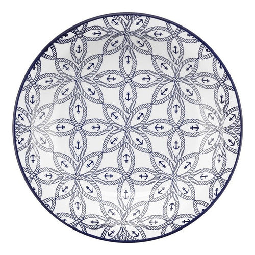 Oxford Nautico Set of 6 Deep Plates 22 cm Ceramic 0