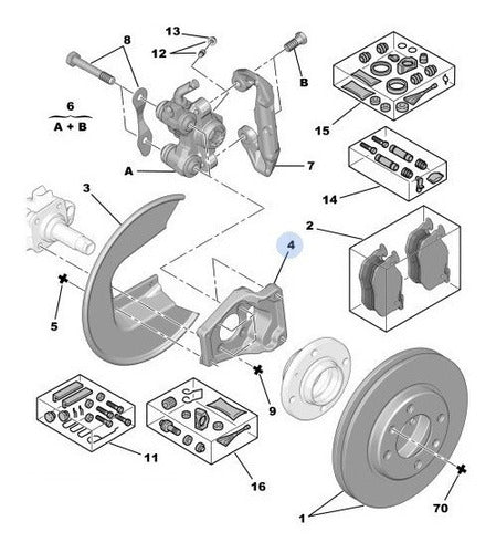 TRW Rear Brake Discs + Brake Pads for Peugeot 206 207 1