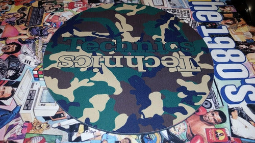 DJPROAUDIO Technics Camouflado Verde Slipmat Paño Bandeja Latex 4