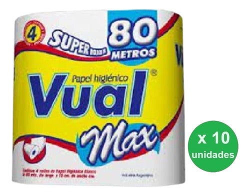 Vual Pack Papel Higiénico Vual Max 4x80m - X10u - Dh Tienda 1