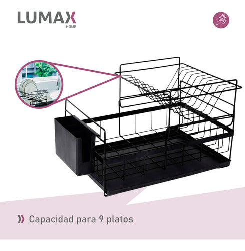 Escurridor De Platos Modular De 2 Niveles En Acero Lumax 2