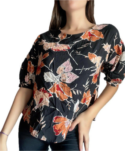 Printed Short Sleeve Blouse Women's Fashion Designs 4