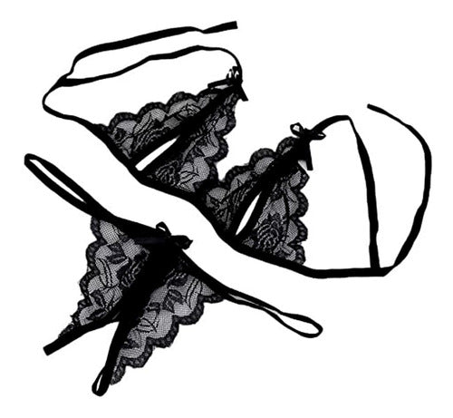 Lace Set with Adjustable Thong Women's Lingerie 33
