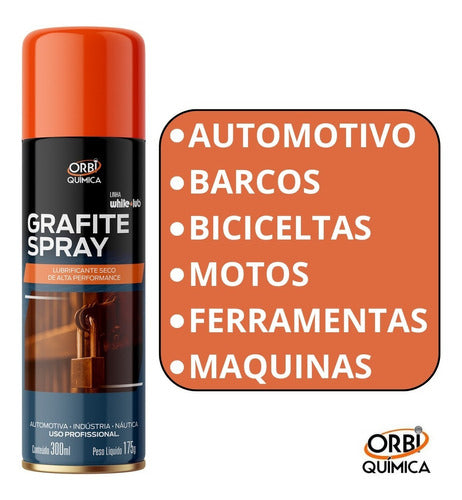 5 Lubrificante Seco De Alta Performance Grafite Spray 300ml 3