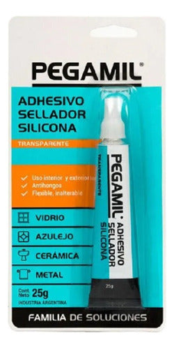 JCB Adhesivo Sellador Pegamil Silicona Transparente 25g Vidrio 0