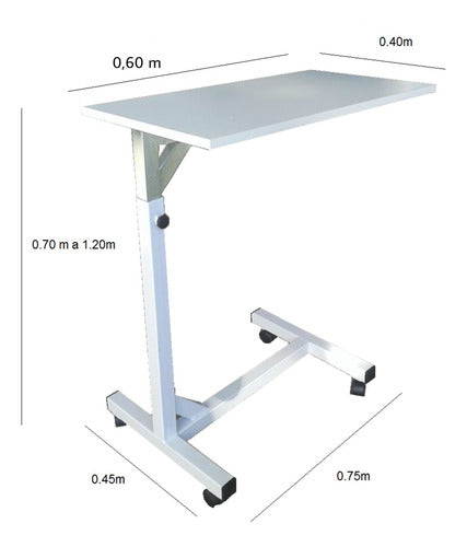 Fusión Muebles Sanatorial Hospital Bedside Table - Adjustable Height 1