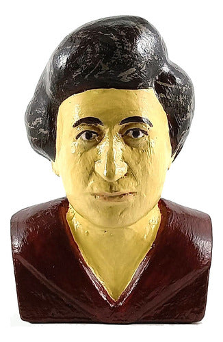 Bustamante Busto Rosa Luxemburgo. Yeso Pintado A Mano 0