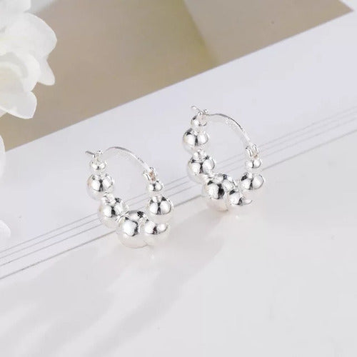 Rose.Mvd Pendientes Caravanas Borlas Minis Plata 925 2