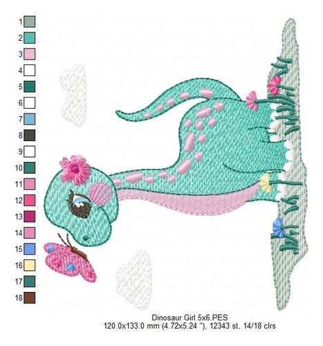 Embroidery Machine Design Matrix Dinosaurs Girl Butterfly 3889 4