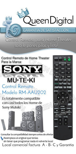 Sony Muteki Rm-aau202 Str Home Theater Remote Control 1