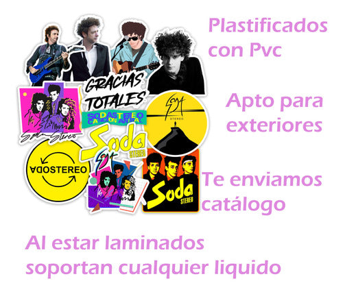 Stickers Soda Stereo Cerati 15 Unidades Pvc Plastificados 1