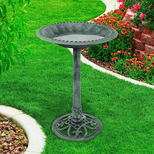 Pure Garden Patina Green Birdbath with Antique Design 1