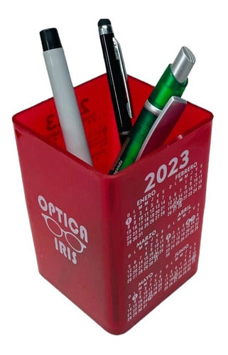 100 Colorful Pen Holders with Logo and 2019 Calendar 23