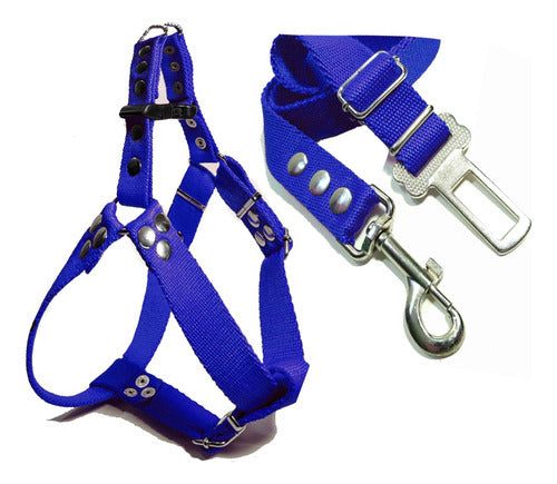 De Perros Con Onda Adjustable Dog Safety Belt Kit + Harness M L 0