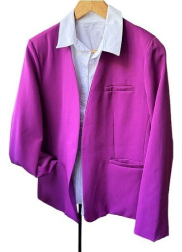Purple Women's Blazer Vest Tailored Jacket Casual Fashion Clothing 0