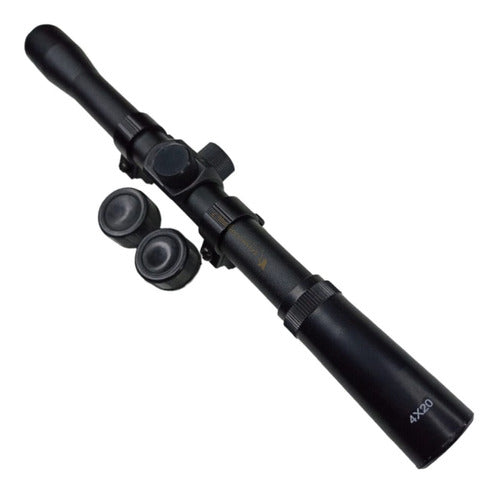 Mira Telescopica 4x20 Rifle Aire Comprimido 5.5 + Montajes 3