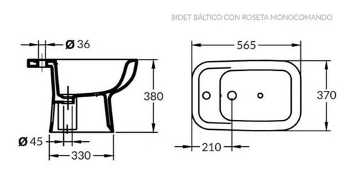 Bidet Modelo Báltico Olmos Nuevo Con Detalles 1