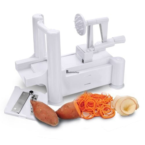 Hoja Triple Super Cocina Espiral Fruta Huller Spiralizer Cho 0