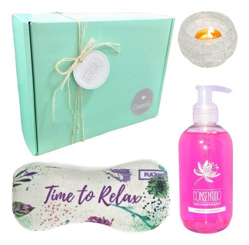 Relaxation Gift Box with Rose Aroma - Ultimate Zen Experience - Set Relax Caja Regalo Box Rosas Kit Aroma Zen N49 Disfrutalo