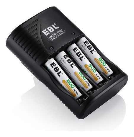 EBL 4 Fast LCD Battery Charger for AA AAA 9V NiMH Batteries 6