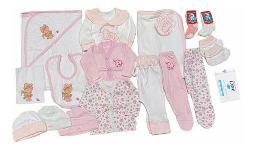 Complete Baby Layette Set - 17 Cotton Pieces with Towel 4