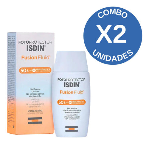 Isdin Fusion Fluid SPF 50+ Sunscreen Combo X 2 0