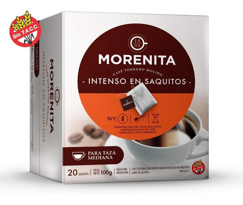 Cafe En Saquitos Morenita Molido Intenso 5 Gr X 20 Saquitos 1