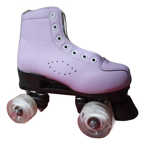 Generic Patin 4 Ruedas Con Luces Bota Cuero Super Reforzado 0