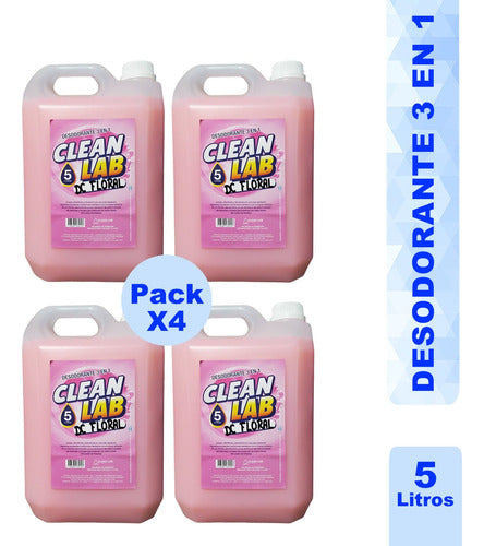 Clean Lab SRL 4 x 5 Lts Deodorant Cleaner Disinfectant Pack 1