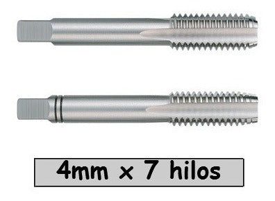 Juego De 2 Piezas De Macho 4mm X 7 Hilos Codigo M4m07 0