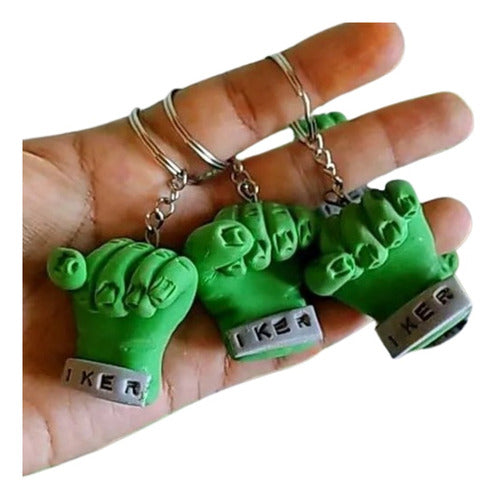 Creaciones de Azúcar y Papel Hulk Fist Keychains - 40 Pack in Cold Porcelain 0