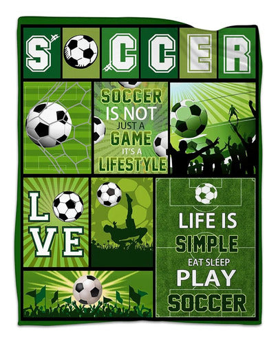 RIEDIOVS Soccer Gifts for Kids Travel Blanket, Soccer Blanket 60"x50" 0