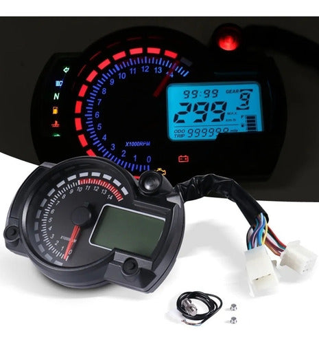 CDTech Universal Digital Motorcycle Speedometer Dashboard with Selectable Colors 0