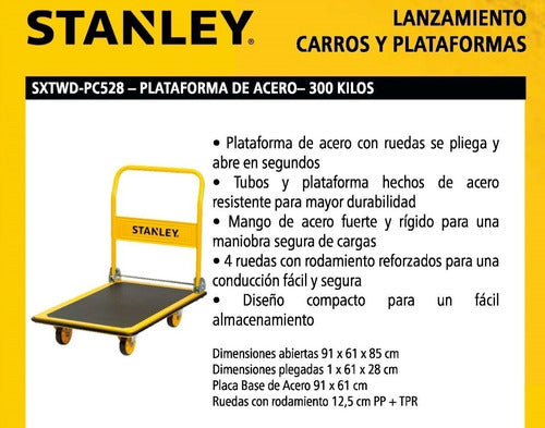 Stanley Steel Platform Trolley SXWTD-PC528 300 Kilos 7