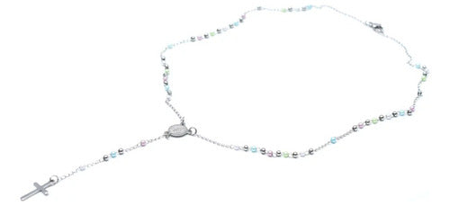 Rosario Daisy Surgical Steel and Colorful Glass Beads 0