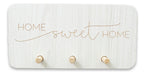 Wooden Key Holder - #03 Home Sweet Home Rec - 20 x 10 cm 0